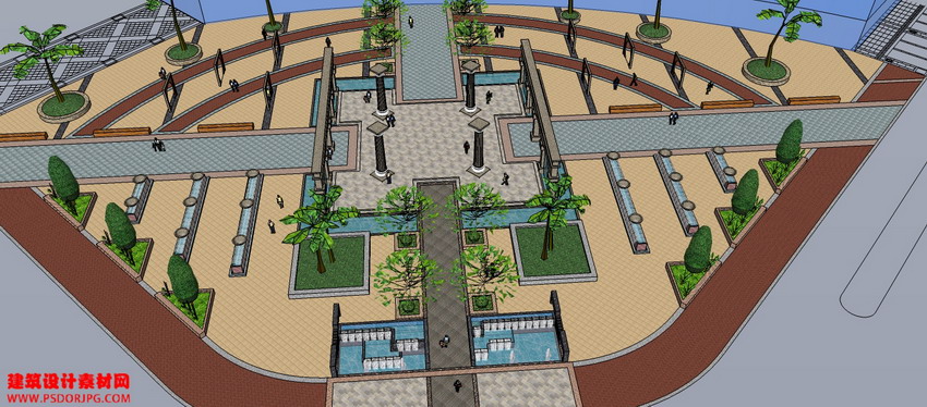 建筑设计素材网---景观公园广场-sketchup草图大师分类素材